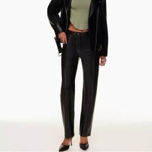 WILFRED ARITZIA MELINA STRAIGHT LEG VEGAN LEATHER PANT